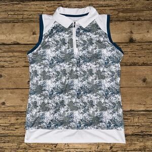 Maggie Lane Women’s Sleeveless Printed Polo Shirt S